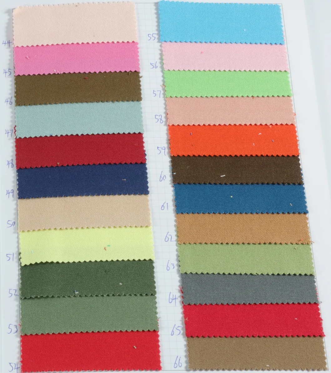 Fashion Stock 100 Cotton Plain Canvas New Design Dyed Fabric for Garment Fabrics